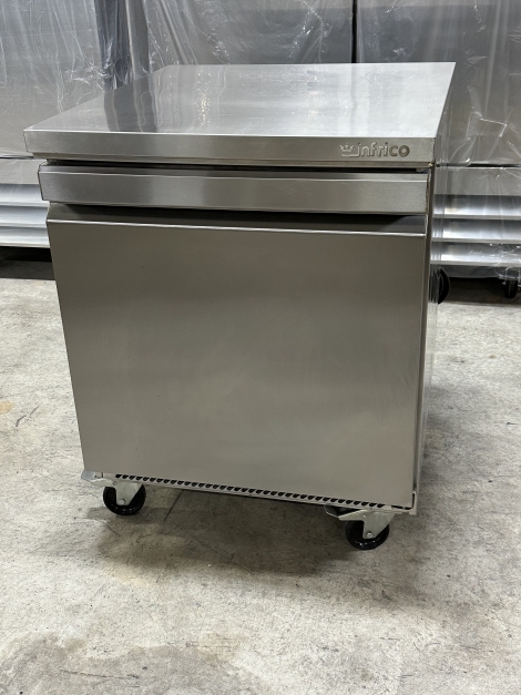 Infrico UC27R 27-5/8"W 1dr. S/S Undercounter Refrigerator on Casters "New S&D"