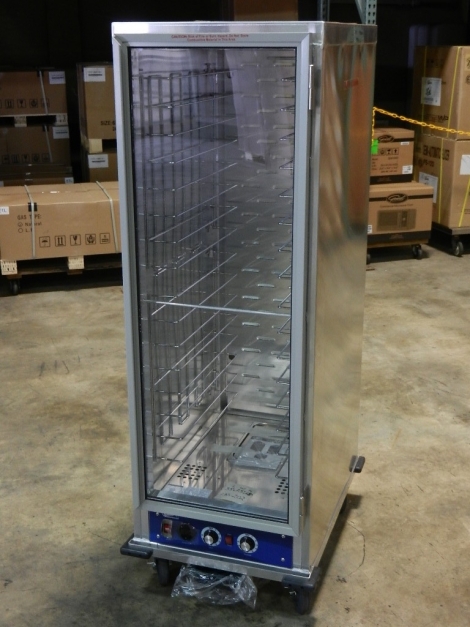 US Cooking USHP1836HPICU Insulated Full Size Heated Holding & Proofing Mobile Cabinet w/Clear Door 16 Pan