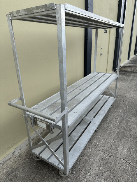 Heavy Duty Welded Aluminum 3 Shelf Mobile Rack 88.5"L