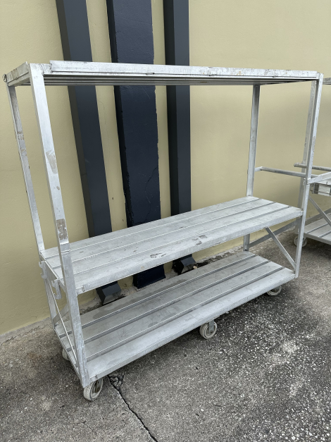 Heavy Duty Welded Aluminum 3 Shelf Mobile Rack 78.5"L