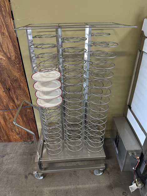 All Stainless Steel Mobile Plate Rack (90 plate capacity) w/Locking Casters