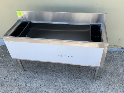 Lauro Equipment UB4-18-IB48 18" x 48" All Stainless Steel 18GA Underbar Ice Bin