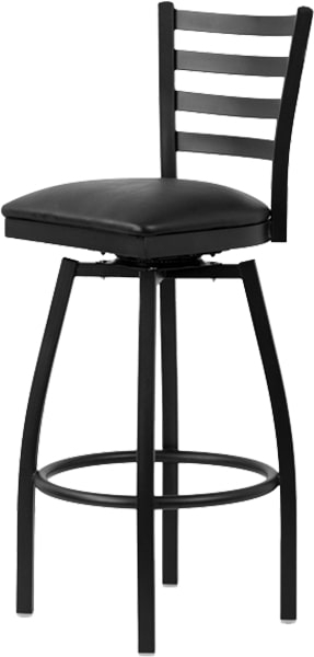 Boggs Series Black Metal Back Swivel Barstool