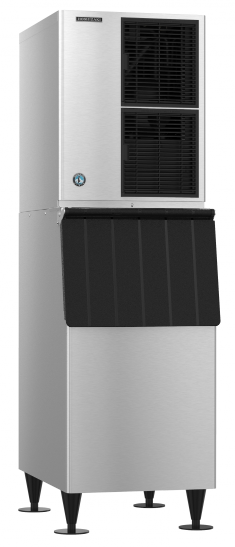 Hoshizaki KM-660MAJ 665lb Air Cooled Slim Line Modular Crescent Cube Ice Machine w/B-500SF 500lb Ice Bin