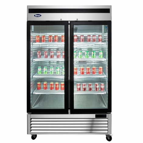 Atosa MCF8707GR 54-2/5" 2 Door Glass Reach-In Refrigerator