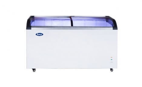 Atosa MMF9113 50-1/8" Angle Curved Glass Top Chest Freezer