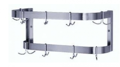 US Stainless USSW-60 60" Stainless Steel Double Wall Mount Pot Rack