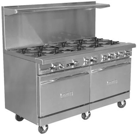 Royal Range of California RR-10 60" Gas 10 Burner Restaurant Range w/(2) Standard Ovens