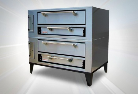 Marsal & Sons SD-660 Stacked SD 6 Pie Series Double Pizza Oven Deck Type Gas (12) 18" Pie Capacity