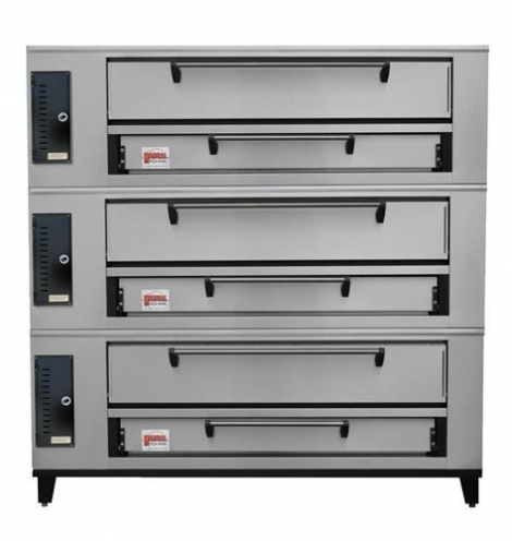 Marsal & Sons SD-660 Triple Pizza Oven Deck Type Gas (18) 18" Pie Capacity