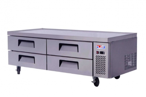 US Refrigeration USCB-72-76 76" Extended Top Four Drawer Refrigerated Chef Base / Equipment Stand