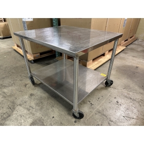 34" x 40" x 31-1/2" All Stainless Steel Heavy-Duty Work Table on Casters