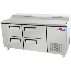 US Refrigeration USRP2-67D4W 67" 4 Drawer Pizza Prep Table