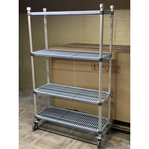 MetroMax Q 48"x18"x74" 4 Shelf Storage System Polymer Shelves on Casters