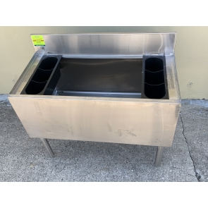 Lauro Equipment UB4-18-IB36 18" x 36" All Stainless Steel 18GA Underbar Ice Bin