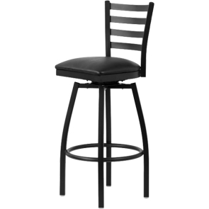 Boggs Series Black Metal Back Swivel Barstool