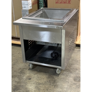 Delfield N8130B Drop-In Stainless Steel Mechanically Cooled Pan w/Mobile Cart w/Enclosed Undershelf 115V 1PH