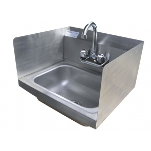 Serv-Ware HS15S-CWP 17" Wall Mount Stainless Steel Hand Sink w/Side Splashes