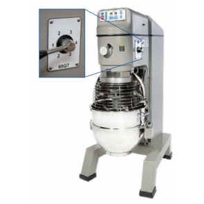 Globe SP62P-4 60 Quart Planetary Floor Pizza Mixer with Power Bowl Lift 4-Speed 220V