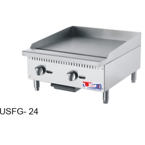 US Cooking USFG24-1GP 24" 2 Burner Manual Griddle Gas 1" thick plate